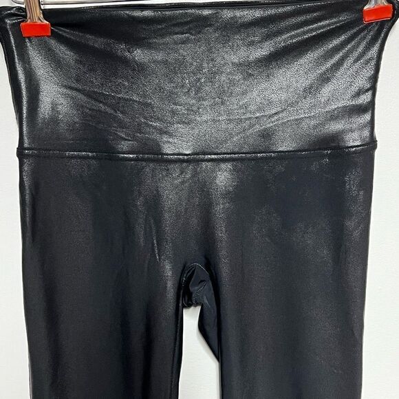 Spanx Black Faux Leather Leggings Womens Sz XL - Picture 10 of 11